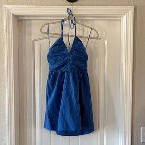 Blue Halter Neck Dress